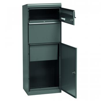 Preview: Paketbriefkasten MEFA Maple (661) Basaltgrau Semi Matt RAL 7012M mit Namensschild